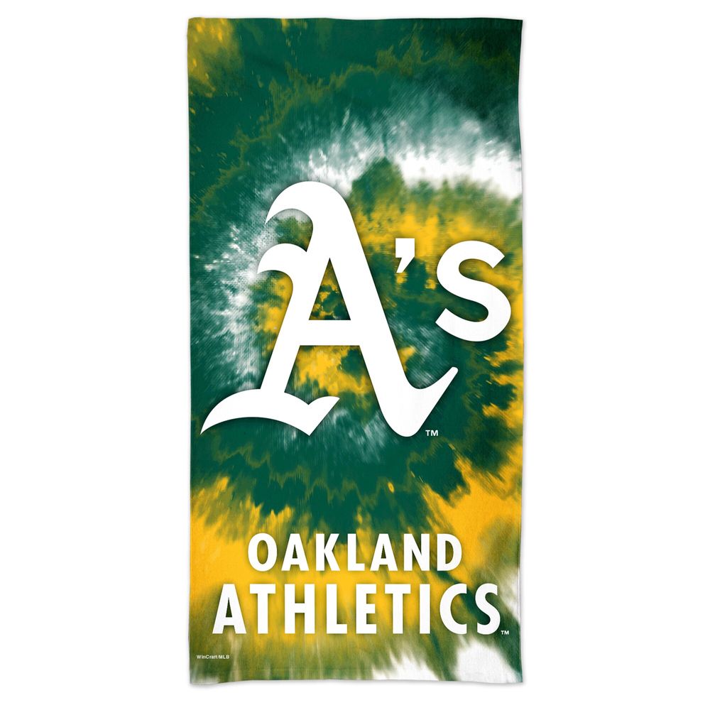 WinCraft Oakland Athletics 60'' x 30'' Tie-Dye Spectra Beach Towel