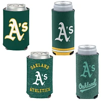 WinCraft Oakland Athletics Slim et 12oz. Ensemble de 4 refroidisseurs de canettes