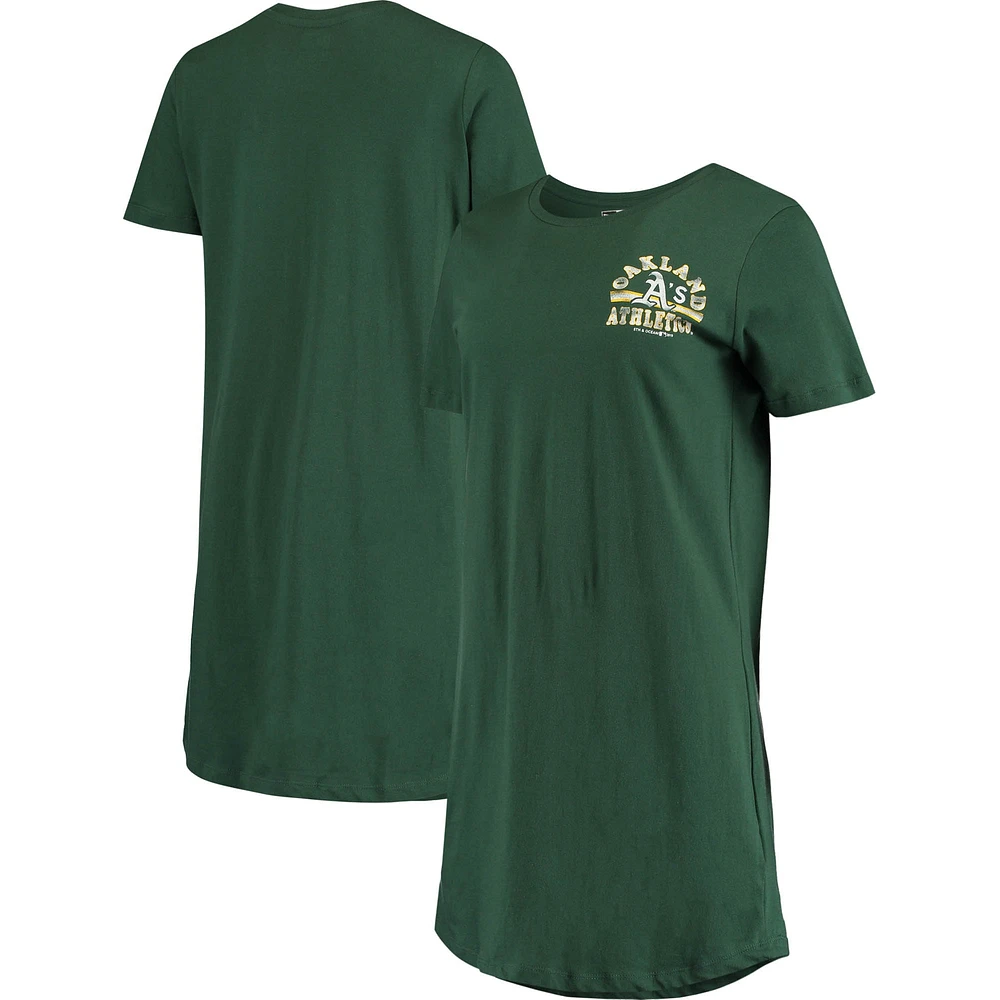 Robe t-shirt Oakland Athletics verte pour femme 5th & Ocean by New Era