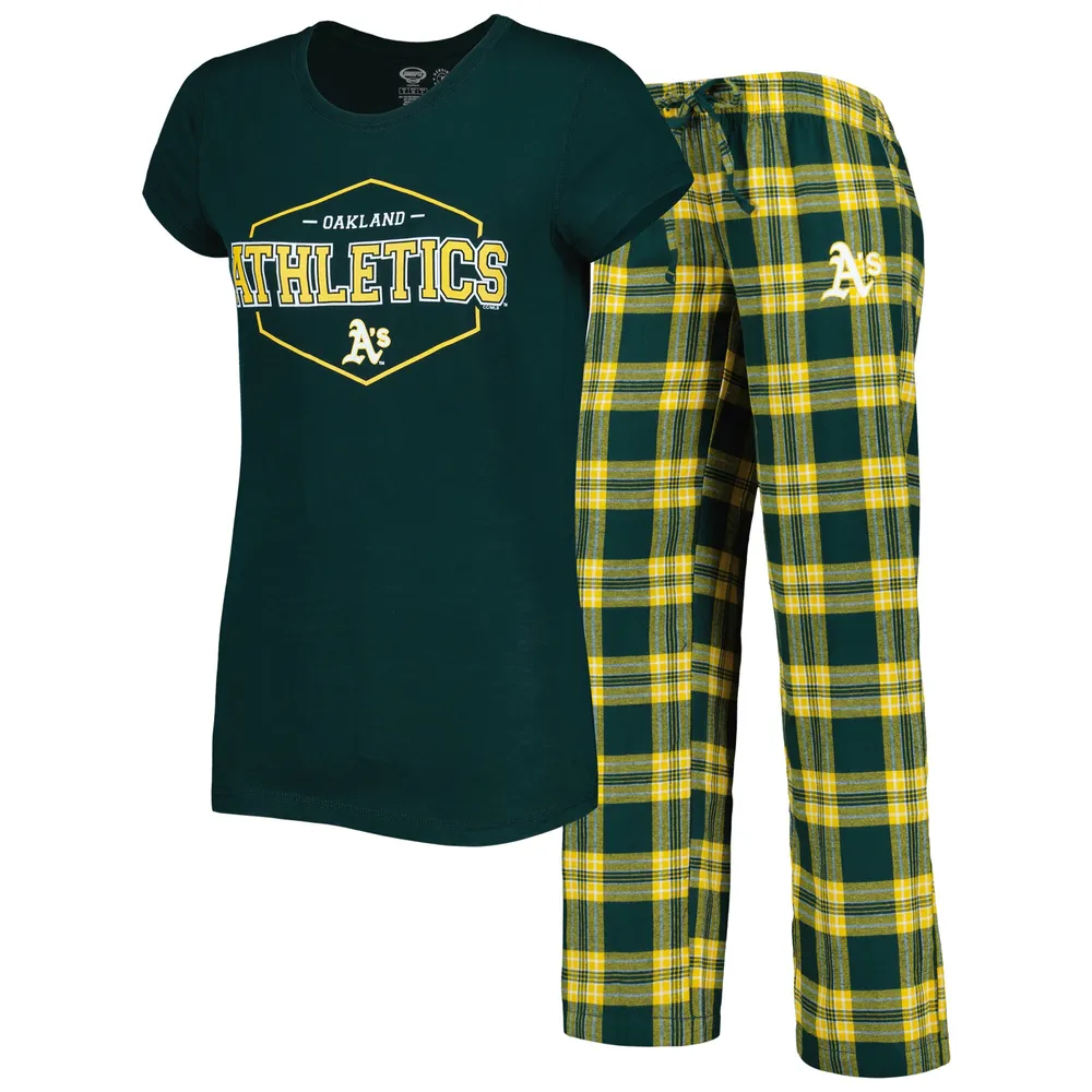 Lids Oakland Athletics Concepts Sport Women's Badge T-Shirt & Pajama Pants  Sleep Set - Green/Gold