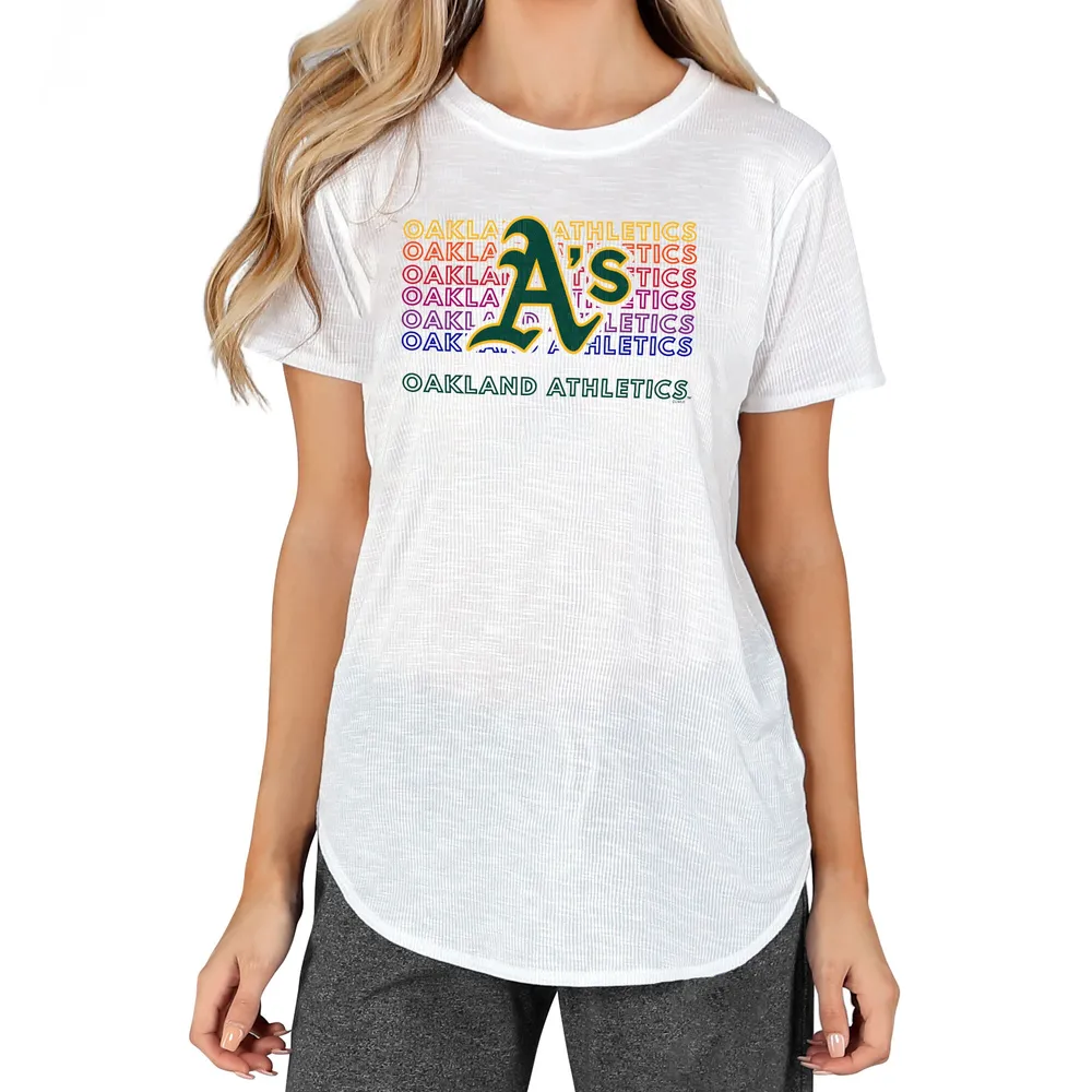 Lids Oakland Athletics Concepts Sport Women's Gable Knit T-Shirt - White