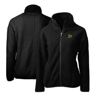 Oakland Athletics Cutter & Buck Women's Cascade Eco Sherpa Fleece Full-Zip Jacket - Black