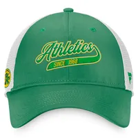 Oakland Athletics Fanatics Branded Stripe Cuffed Knit Hat with Pom