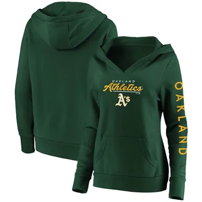 Oakland Athletics Fanatics Branded Women's Core High Class Crossover Pullover Hoodie - Green