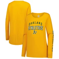 Women's Fanatics  Gold Oakland Athletics Team Long Sleeve T-Shirt