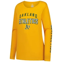 Women's Fanatics  Gold Oakland Athletics Team Long Sleeve T-Shirt