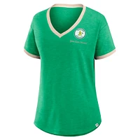 T-shirt col en V flammé vert Oakland Athletics Binge Worthy Stadium pour femme
