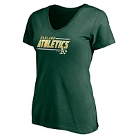 Women's Fanatics Green Oakland Athletics Mascot Bounds V-Neck T-Shirt