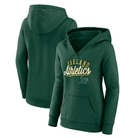 Women's Fanatics Green Oakland Athletics Simplicity Crossover V-Neck Pullover Hoodie