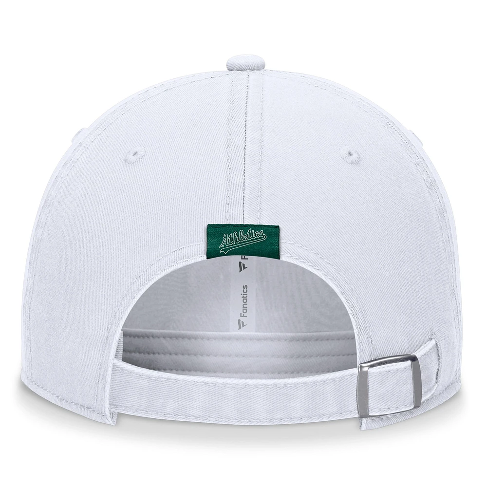 Casquette ajustable ton sur ton blanche Oakland Athletics Fanatics pour femmes