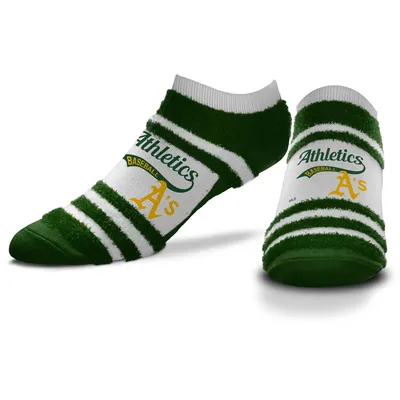 Oakland Athletics For Bare Feet Women's Block Stripe Fuzzy Ankle Socks