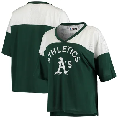 Oakland Athletics Women T-Shirt Medium Green Logo Graphic A's Short  Sleeve Scoop