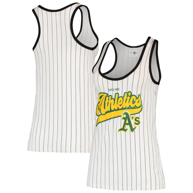 Lids Oakland Athletics New Era Women's Team Pinstripe Jersey Tank Top -  White/Black