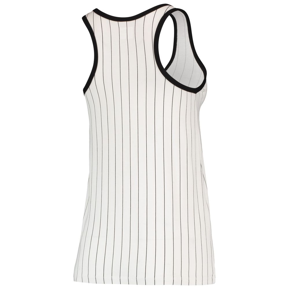 Oakland Athletics New Era Women's Team Pinstripe Jersey Tank Top -  White/Black