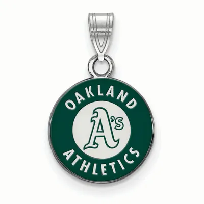 Oakland Athletics Women's Silver Enamel Pendant