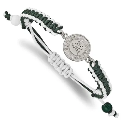 Oakland Athletics Women's Stainless Steel Adjustable Cord Bracelet