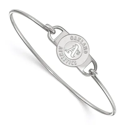 Oakland Athletics Women's Logo Bangle Bracelet - Silver