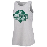 Women's Soft as a Grape Gray Oakland Athletics Tri-Blend Tank Top