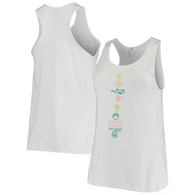 Oakland Athletics Soft as a Grape Women's Local Team Lineup Tank Top - White