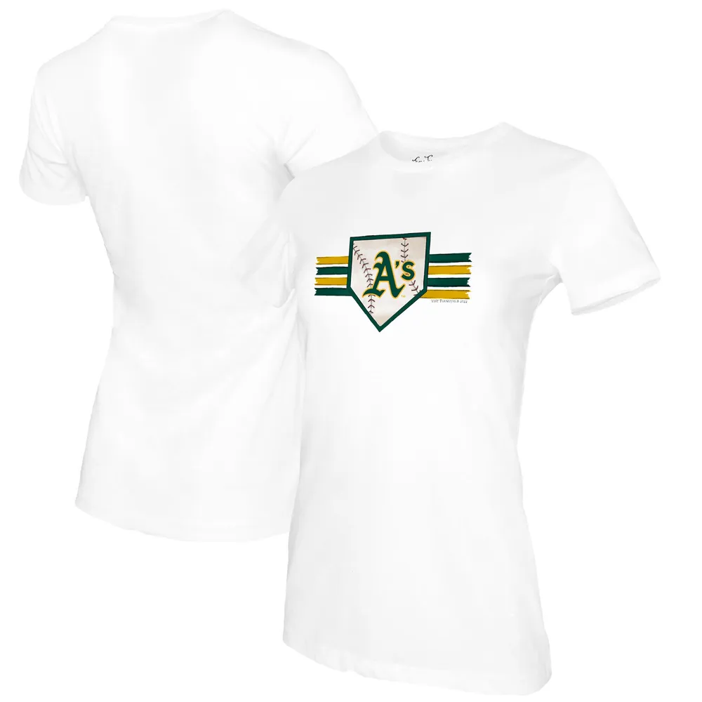 Lids Oakland Athletics Tiny Turnip Women's Base Stripe T-Shirt - White