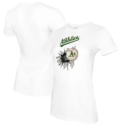 Lids Oakland Athletics Tiny Turnip Women's Baseball Tear T-Shirt - Black