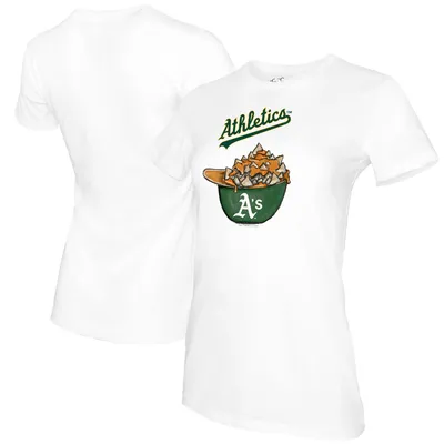 Oakland Athletics Tiny Turnip Toddler Nacho Helmet 3/4-Sleeve Raglan T-Shirt  - White/Black