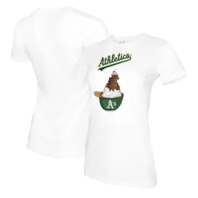 Lids Oakland Athletics Tiny Turnip Toddler Sundae Helmet 3/4-Sleeve Raglan  T-Shirt - White/Black