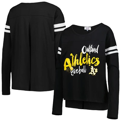 T-shirt à manches longues pour femme Touch Black Oakland Athletics Free Agent