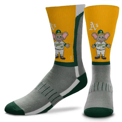 Oakland Athletics For Bare Feet Youth Mascot Snoop V-Curve Crew Socks