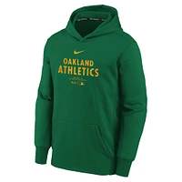 Youth Nike Green Oakland Athletics Authentic Collection Performance Pullover Hoodie