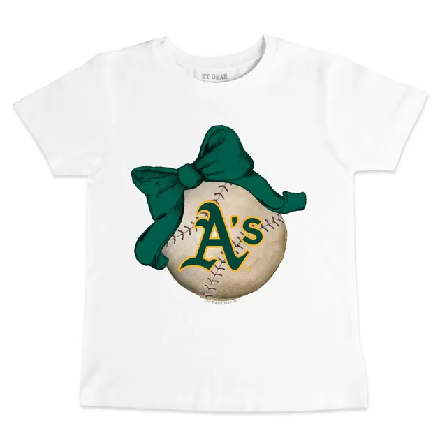 Youth Tiny Turnip White Oakland Athletics Baseball Tear T-Shirt Size: Small