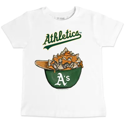 Oakland Athletics Tiny Turnip Youth Nacho Helmet T-Shirt - White
