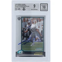 Charles Woodson Oakland Raiders Autographed 1998 Bowman Chrome #181 Beckett Fanatics Witnessed Authenticated 9/10 Rookie Card