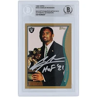 Carte de recrue authentifiée signée par Charles Woodson Oakland Raiders, série 1 Topps 1998, encre argentée #356 Beckett Fanatics, avec inscription « HOF 21 »