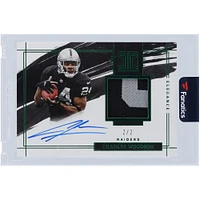 Charles Woodson Oakland Raiders Autographed 2022 Panini Impeccable Emerald Dual-Color Relic #ERA-CWO #2/2 Card
