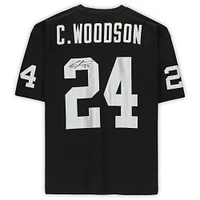 Maillot authentique Mitchell & Ness autographié par Charles Woodson Oakland Raiders