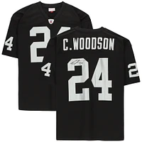 Maillot authentique Mitchell & Ness autographié par Charles Woodson Oakland Raiders