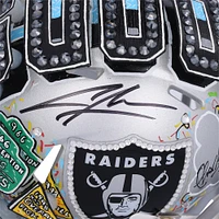 Charles Woodson Oakland Raiders Autographed Riddell Speed Mini Helmet - Art by Charles Fazzino - RG1331316