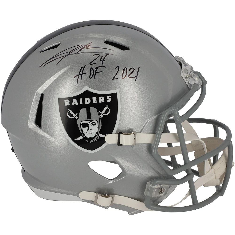Charles Woodson Oakland Raiders Autographed Riddell Speed Replica Helmet with "HOF 21" Inscription