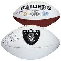 Charles Woodson Oakland Raiders Autographed White Panel Football with "HOF 21" Inscription