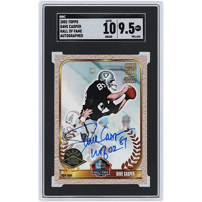 Dave Casper Oakland Raiders Autographed 2002 Topps Hall of Fame #NNO SGC Authenticated 9.5/10 Card with "HOF 02" Inscription