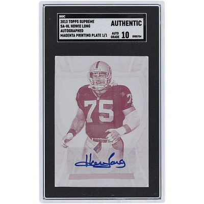 Howie Long Oakland Raiders Autographed 2013 Topps Supreme Printing Plate #SA-HL #1/1 SGC Authenticated Auto 10 Card