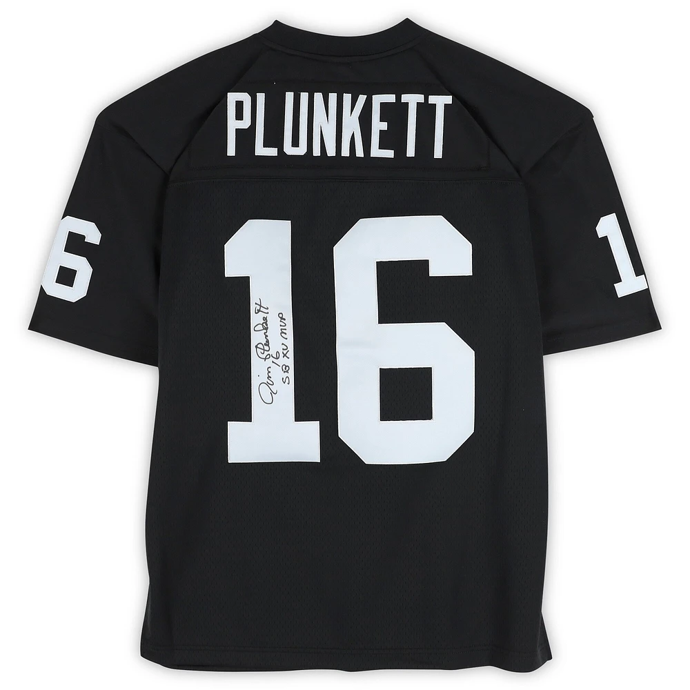 Jim Plunkett Oakland Raiders Autographed Black Jersey with "SB XV MVP" Inscription