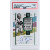 Étiquette de blanchisserie Panini Impeccable autographiée par Josh Jacobs Oakland Raiders 2022 Emerald #EPA-JJA #2/5 PSA 9 cartes authentifiées