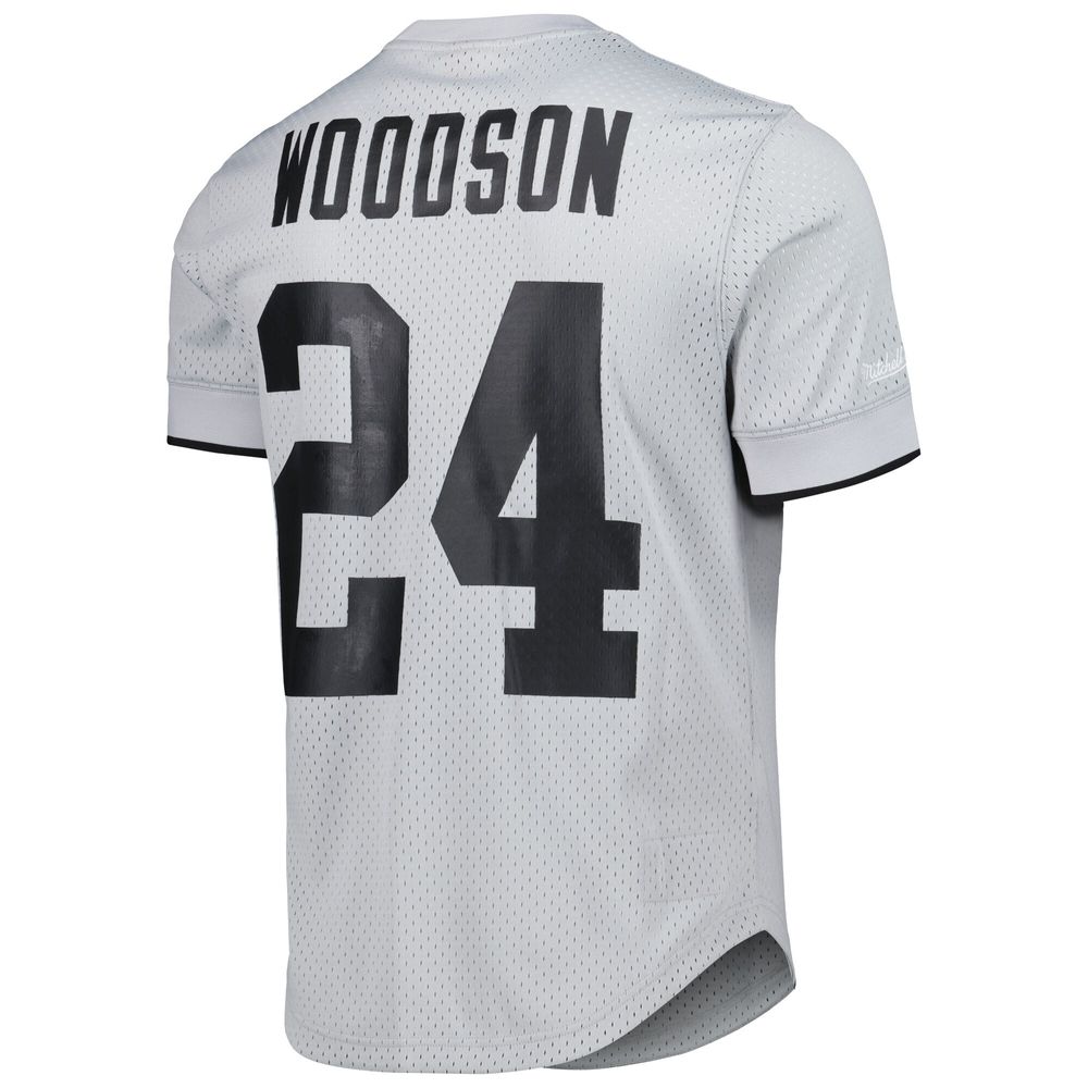 Men's Mitchell & Ness Charles Woodson Gray Oakland Raiders Retired Player Name Number Mesh Top