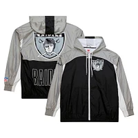 Coupe-vent entièrement zippé de qualité supérieure Big Shot des Oakland Raiders Mitchell & Ness pour homme