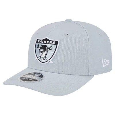 Casquette extensible à boutons-pression 9SEVENTY Gridiron Classics des Raiders d'Oakland de New Era pour homme, gris