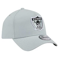 Men's New Era  Gray Oakland Raiders Gridiron Classics A-Frame 9FORTY Adjustable Hat