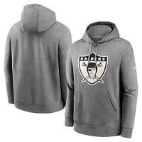 Men's Nike Heathered Gray Oakland Raiders Rewind Club Fleece Pullover Hoodie