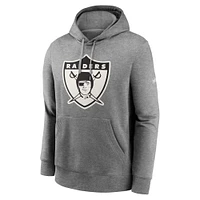 Men's Nike Heathered Gray Oakland Raiders Rewind Club Fleece Pullover Hoodie